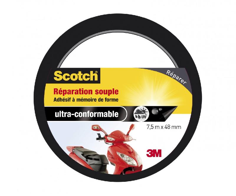 Adhésif de réparation souple SCOTCH - 48 mm x 7,5 m, noir - multiusage, intérieur/extérieur_4