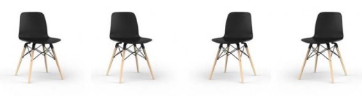 Lot de 4 chaises d'accueil NUT - Pieds bois naturel - Référence 8080 SR M_4