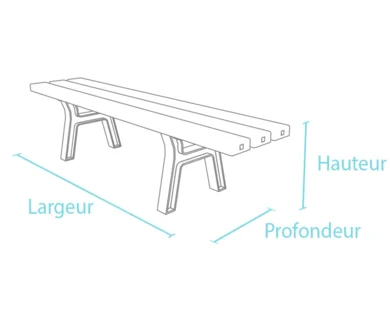 Banquette CLASSICO plastique recyclé et fonte_4