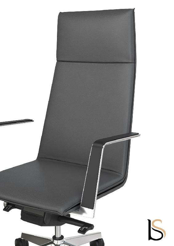 Fauteuil de direction Atos - Mobel Linea - cuir noir_4