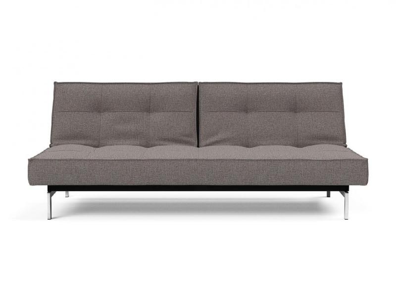 Canapé-lit convertible Innovation Living Splitback Chrome - Couchage 115x210 cm - Tissu Mixed Dance Grey_4
