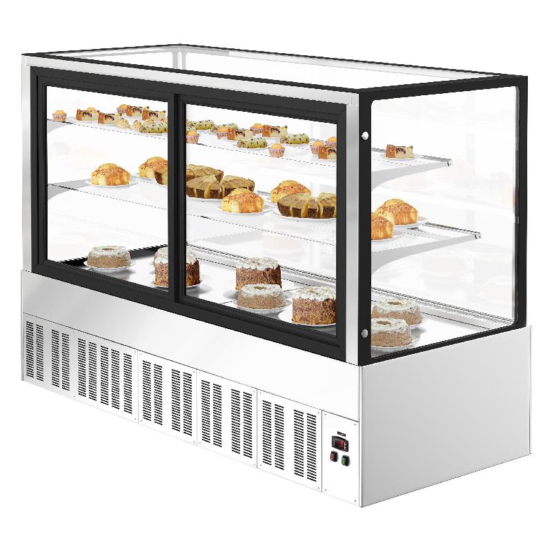 Vitrine réfrigérée pour pâtisserie - 1800 mm - 2 étagères - Inox_4
