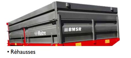 Benne basculante Maitre-Simonneau avec ridelles rabattables