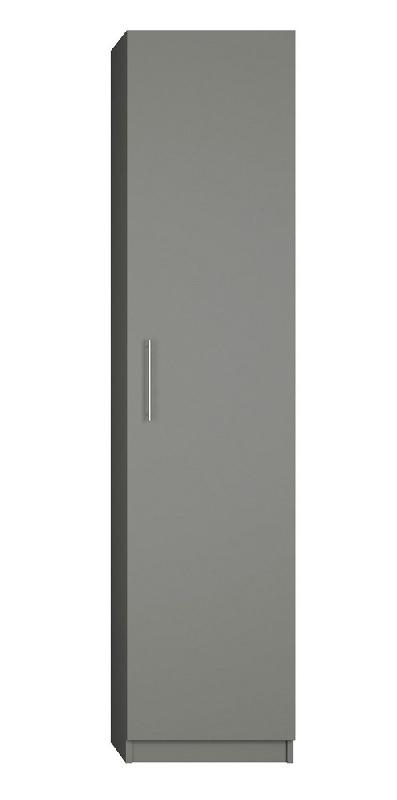 Composition lit escamotable Dynamo gris mat - Couchage 140 x 200 cm avec colonne armoire et rangements intégrés_4