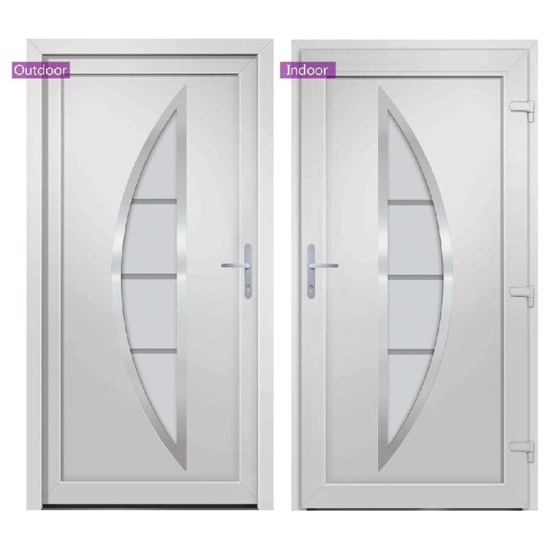 Vidaxl porte d'entrée blanc 98x208 cm pvc 3187870_4