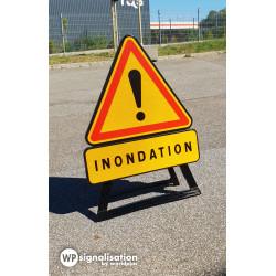 Panonceau indications diverses complétant un panneau temporaire de danger AK KM9_4