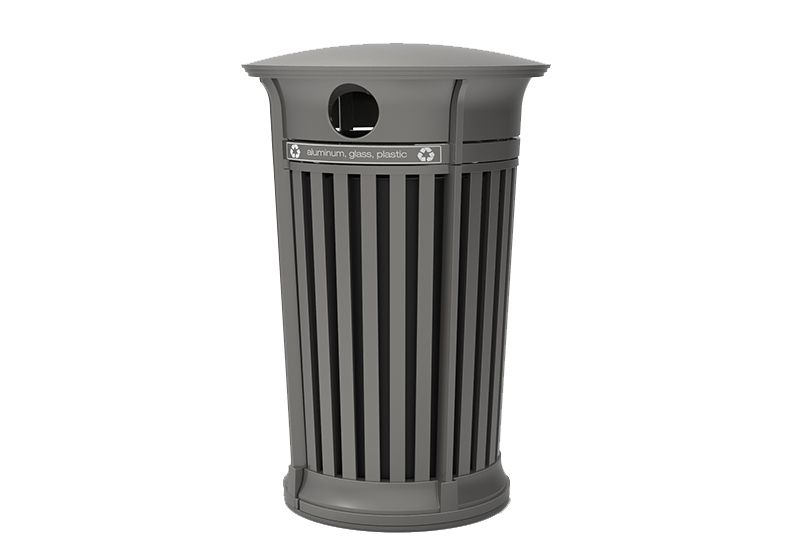 Poe Litter - Poubelle publique - Landscape - Aluminium moulé et extrudé - 34 gallons - Ouverture de fente 29