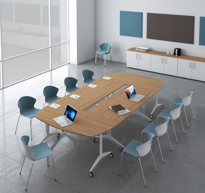 Table modulable, pratique  et esthétique, avec plateau rabattable, idéale pour vos espaces d'apprentissage_4