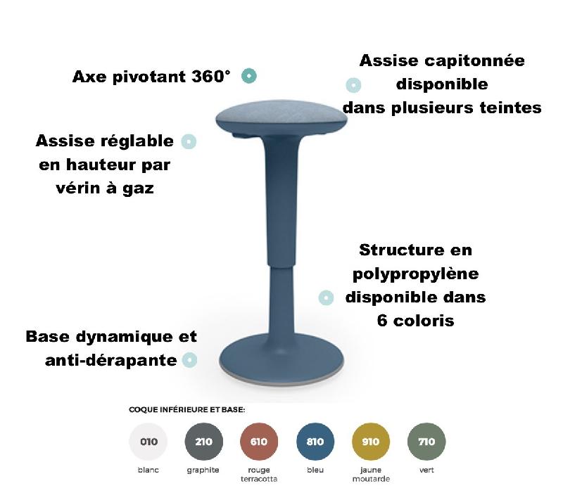 Tabouret de bureau ergonomique DOT - Graphite 210_4