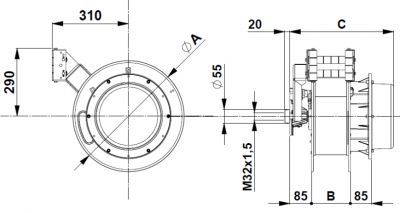 Enrouleur électrique à rappel automatique à ressort - 41m - câble 4G2,5 mm² H07RN-F - S8H07_4