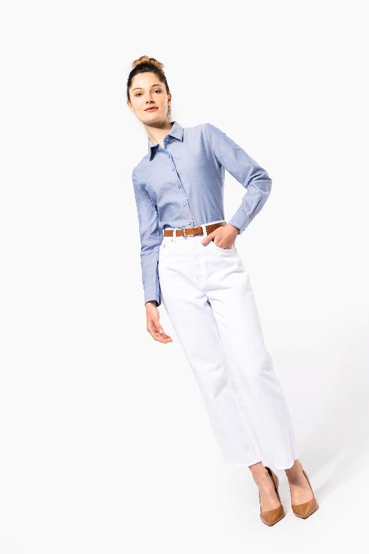 Chemise Oxford manches longues femme - Réf: K534 - Kariban - 70% coton, 30% polyester, coupe cintrée, entretien facile_4