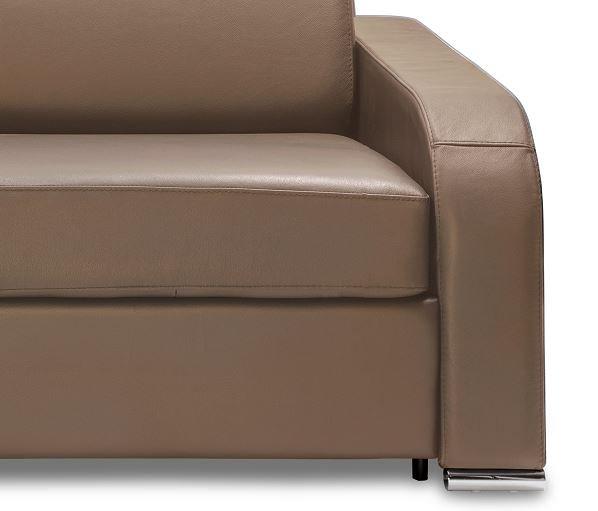 Canapé express convertible 120 cm Sofia Edition cuir et PU Cayenne taupe - Matelas 16 cm haute résilience_4