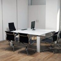 Galio - Bureau de direction Office Concept avec plateau bois, verre ou cuir cousu artisanalement_4