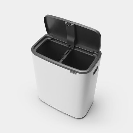 Poubelle tri sélectif Bo Touch Bin - 2 x 30 litres - White - Brabantia - 60L - Acier, Garantie 10 ans_4