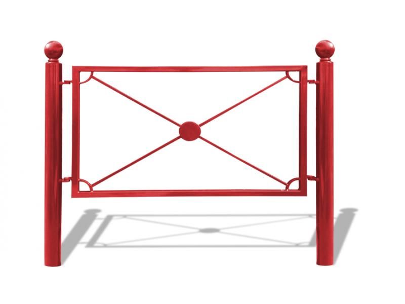 Structure de barrière urbaine avec cadre acier et croisillon carré