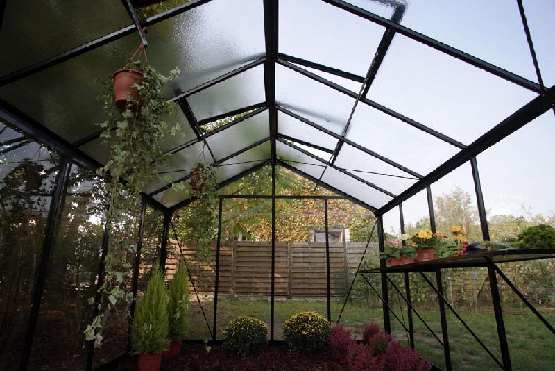 R306h Retro (noir) - Serres de jardin à parois droites en aluminium avec verre sécurit 4 mm_4
