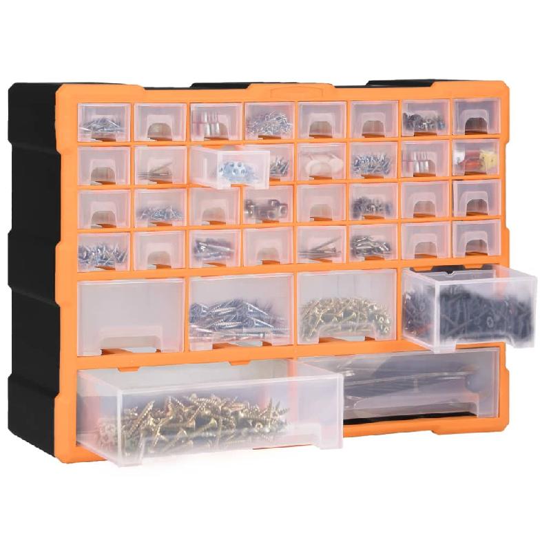 Vidaxl organisateur multi-tiroirs avec 40 tiroirs 52x16x37,5 cm 147577_4