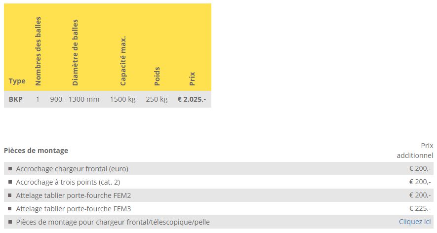 BKP - Pince à balle pour balles rondes Wifo - 250 kg - 1500 kg capacité maximale - bras tubulaires ergonomiques_4