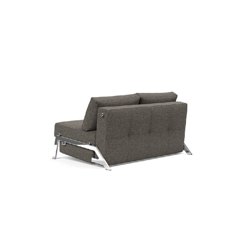 Canapé-lit design INNOVATION LIVING Cubed 02 Chrome - Convertible 200x140 cm - Tissu Flashtex Dark Grey_4