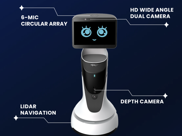 ROBOT ACCUEIL ET RÉCEPTION ASSISTANCE À LA PERSONNE ET TÉLÉCOMMUNICATION MINI BOT ORIONSTAR EUROPE_4