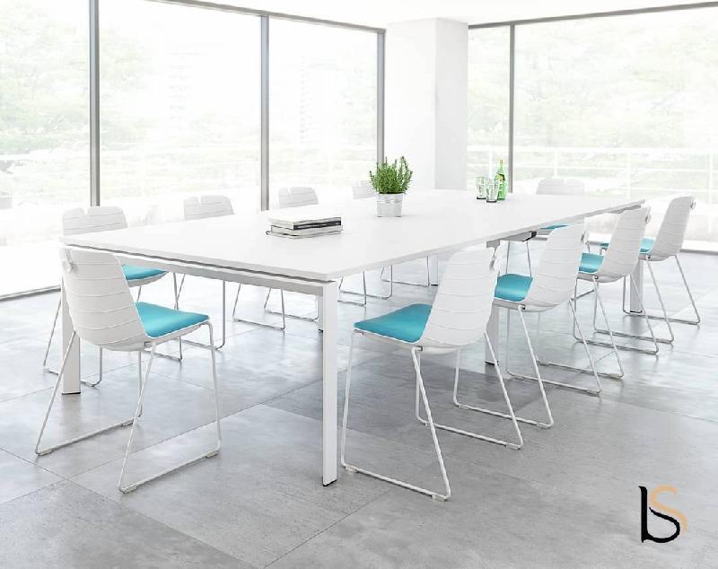 Table de réunion rectangulaire Star - Mobel Linea - Oui, Anthracite, Blanc_4