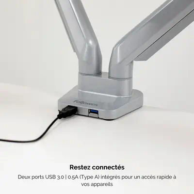 Bras porte-écrans double Platinum Series - Argent_4