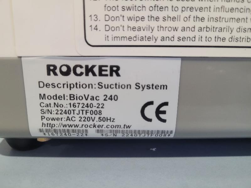 Système d'aspiration portable, pompe à vide ROCKER BIOVAC 240_4