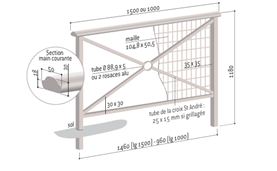 Barrière main courante LISBONNE - Simple croix, rosage ou grillagé - Longueurs 1000 ou 1500 mm_4