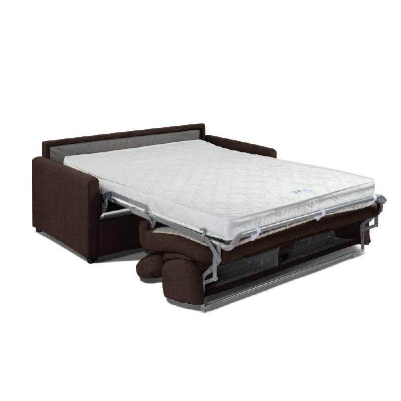 Canapé convertible Luxia - Matelas 16 cm - Système express - Sommier à lattes 140 cm - Microfibre marron_4