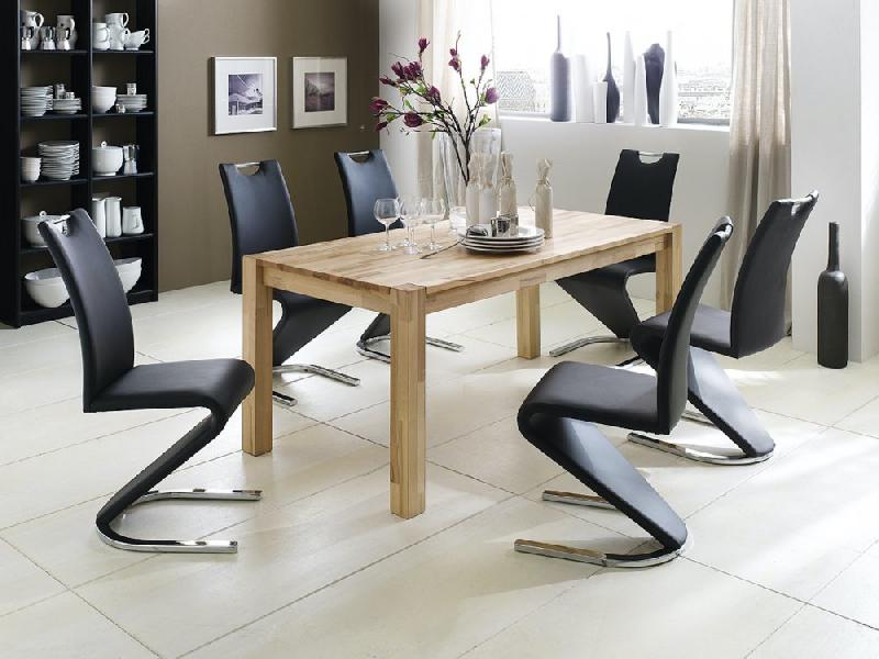 Lot de 2 chaises ALBI - tissu noir - piètement tube chrome - design chic et moderne_4