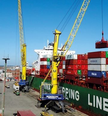 Grue portuaire pour colis lourds et manutention maritime