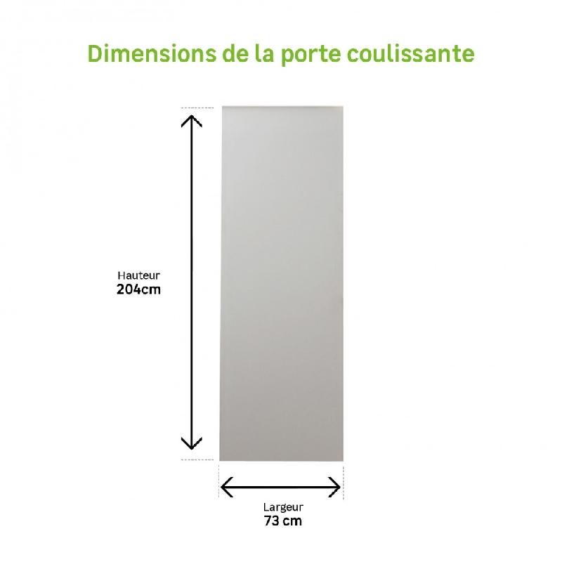 Porte coulissante en bois - 204 x 73 cm - Blanche, Prépeinte, Âme alvéolaire_4