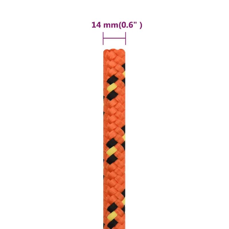Vidaxl corde de bateau orange 14 mm 100 m polypropylène 152676_4