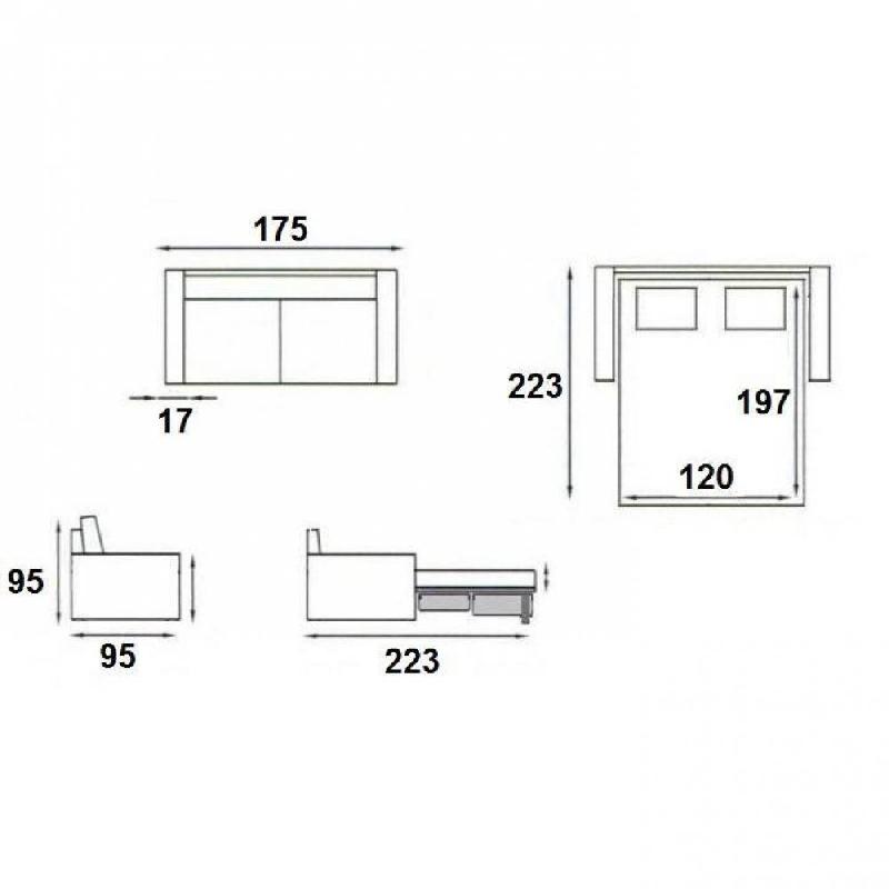 Canapé convertible express Premium 120 cm - sommier à lattes Renatonisi - matelas Bultex Tweed chocolat_4
