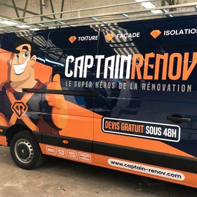 Solution de communication visuelle pour gros utilitaire avec covering