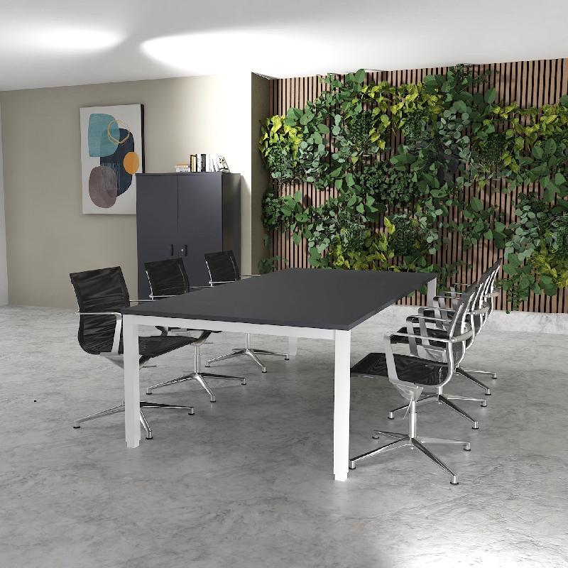 Table de réunion 6-8 personnes Tempo - Mobel Linea - Blanc 9010, 200, Anthracite_0