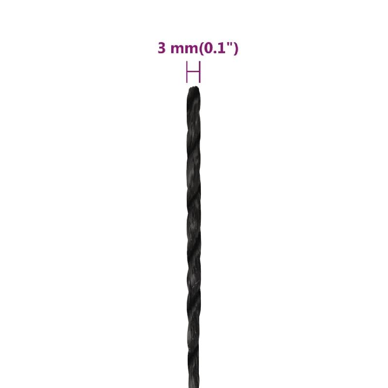 Vidaxl corde de travail noir 3 mm 50 m polypropylène 152997_4