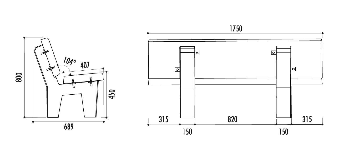Banc public BOREE Ares Rhea Atlas Eole - Design moderne et robuste_4
