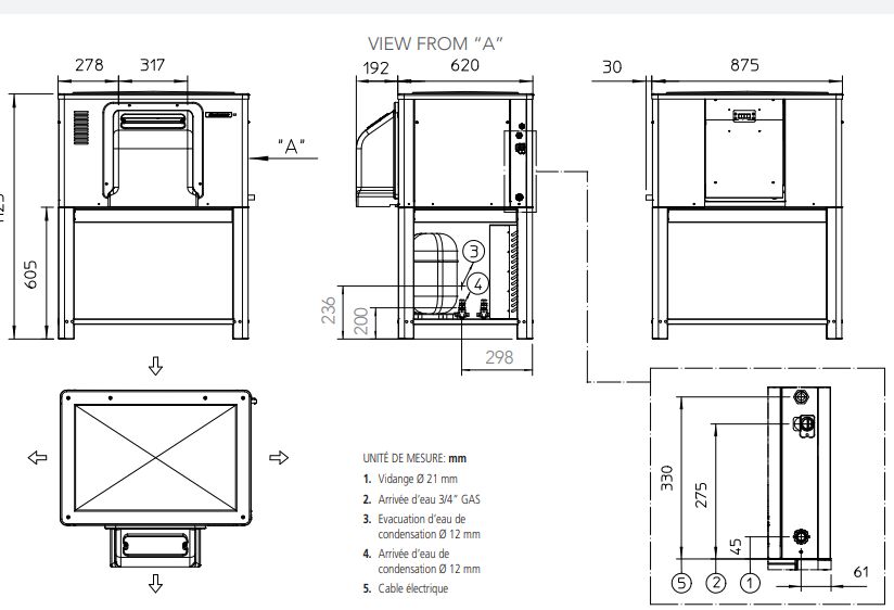 MAR 126 AS - Machine à glace en écailles à groupe intégré - Scodif Scotsman - 900/1000 kg/24h - Finition inox_4