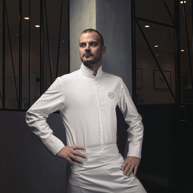 Addict - Veste de cuisine homme - Clément Design - double col montant - fentes côtés - pressions cachées_4