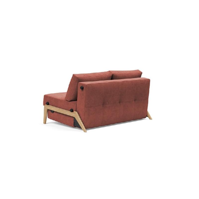 Innovation Living - Canapé design Cubed Wood 02 - Convertible lit 200x160 cm - Tissu Cordufine Rust - Faible encombrement et confort moelleux_4