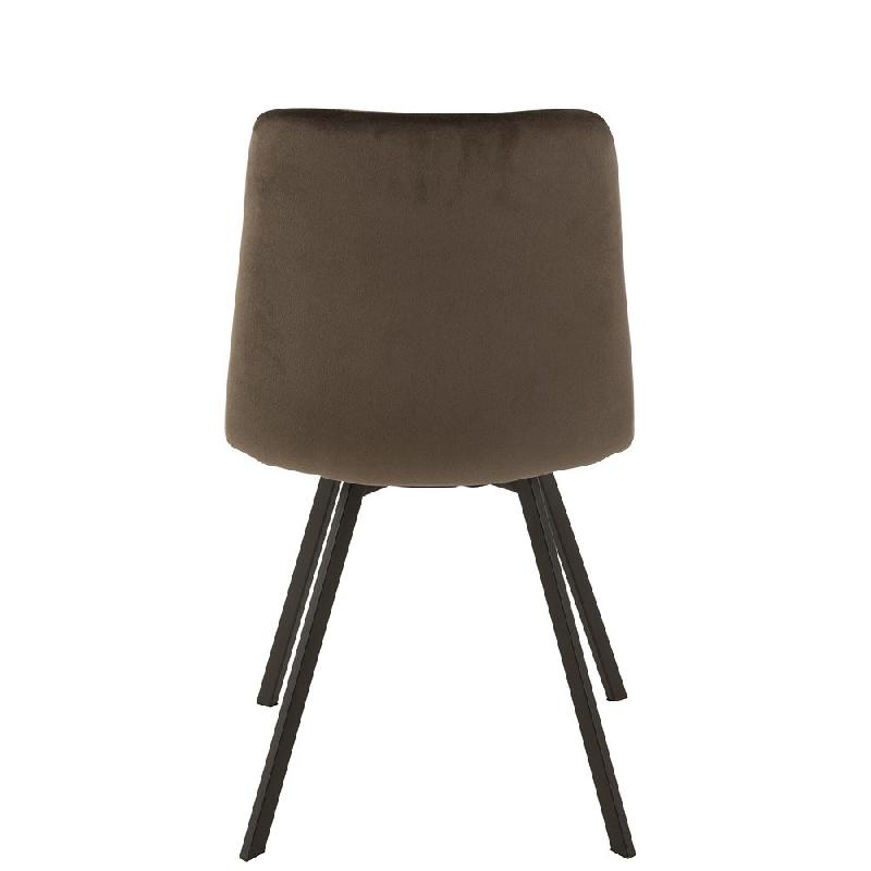 Chaise Milena marron - métal laqué noir et velours doux - design élégant et confortable_4