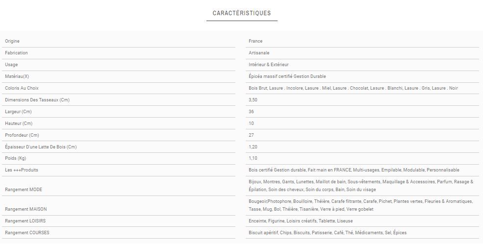 Caisse en bois fabriquée en France avec texture brossée