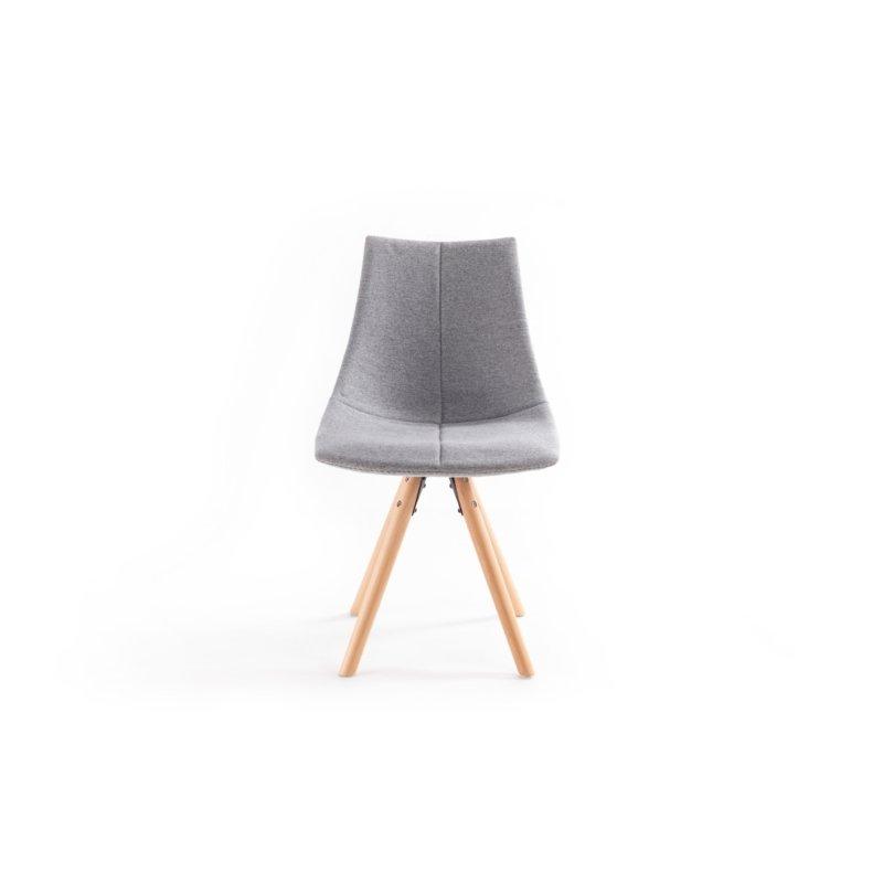 Lot de 2 chaises Sylvain en tissu gris - pieds en hêtre naturel - design chic et confortable_4
