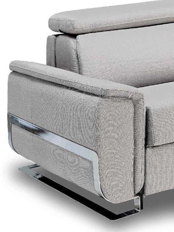 Canapé convertible express REAUMUR 140 cm - Matelas 16 cm haute résilience - Pieds luge Nabucka gris clair_4