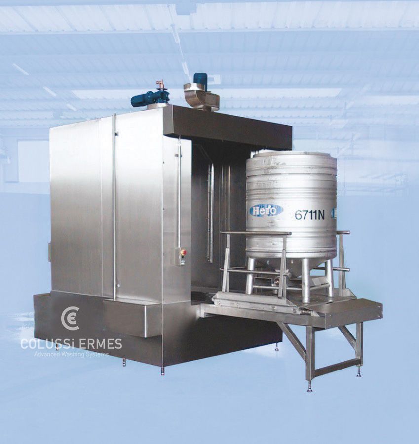 Lavage conteneurs - laveuses industrielles alimentaires - Colussi Ermes - jusqu'à 20 citernes ou 80 récipients isothermes par heure_4