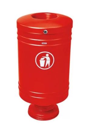Corbeille publique Gascogne 60 L - aluminium moulé - acier électrozingué - ouverture par clé triangle_4