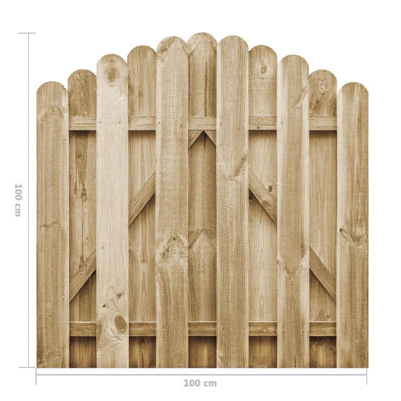 Vidaxl portail de jardin bois de pin imprégné 100x100 cm 45327_4