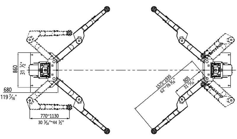 Pont élévateur 2 colonnes 8T wifi avec bras en M_4