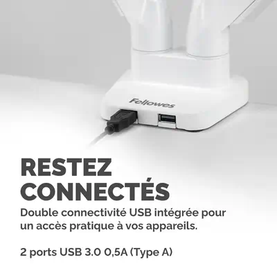 Bras porte-écrans double Platinum Series - Blanc_4